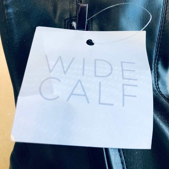 FRANCO SARTO Borne Black Faux Leather Wide-Calf Boots Size 8 - Picture 6 of 12